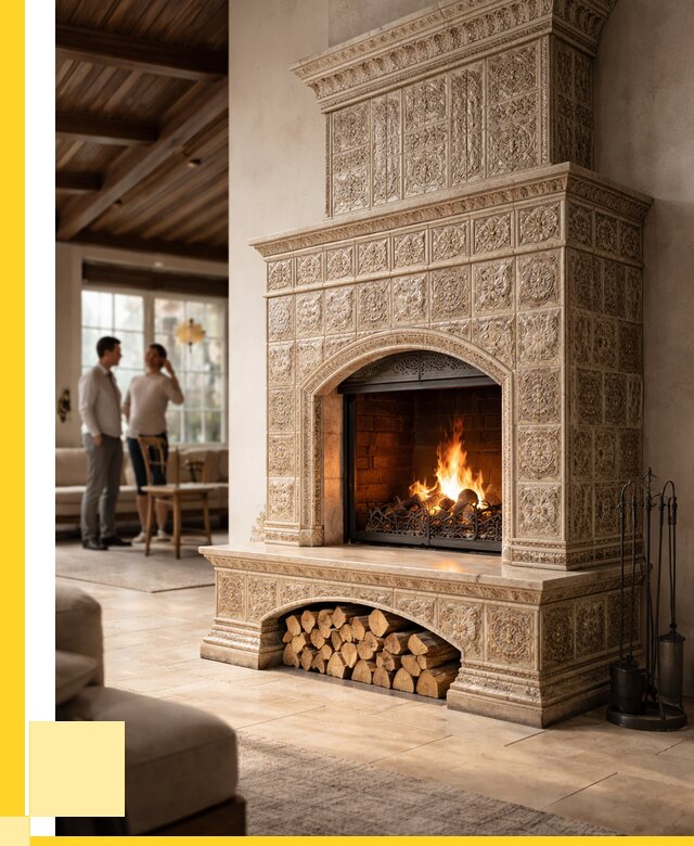 Купить изразцовый камин в Балашове от 254225 р. | ЭриданБла