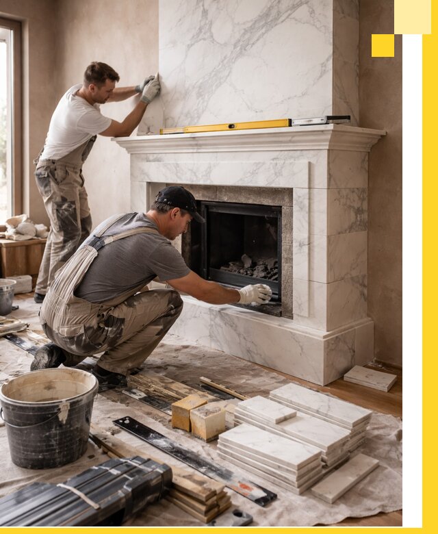 Отделка каминов в Балашове качественные облицовочные работы