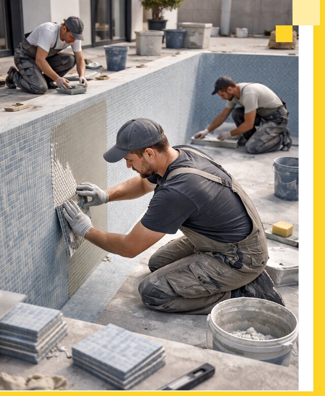 Облицовка бассейнов в Балашове плитка мозаика гидроизоляция