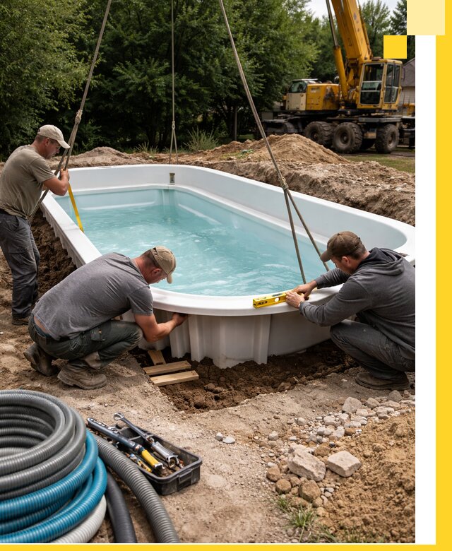 Установка и монтаж композитных бассейнов под ключ в Балашове