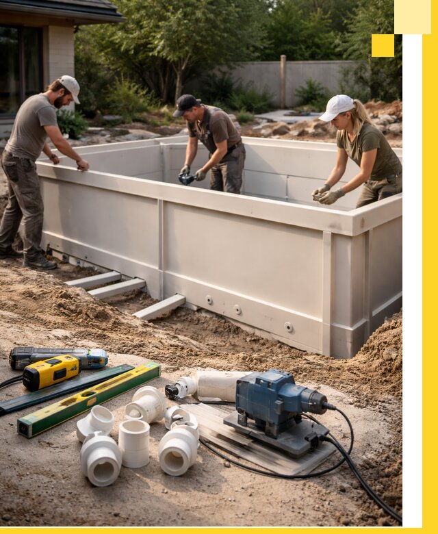 Установка полипропиленовых бассейнов под ключ в Балашове