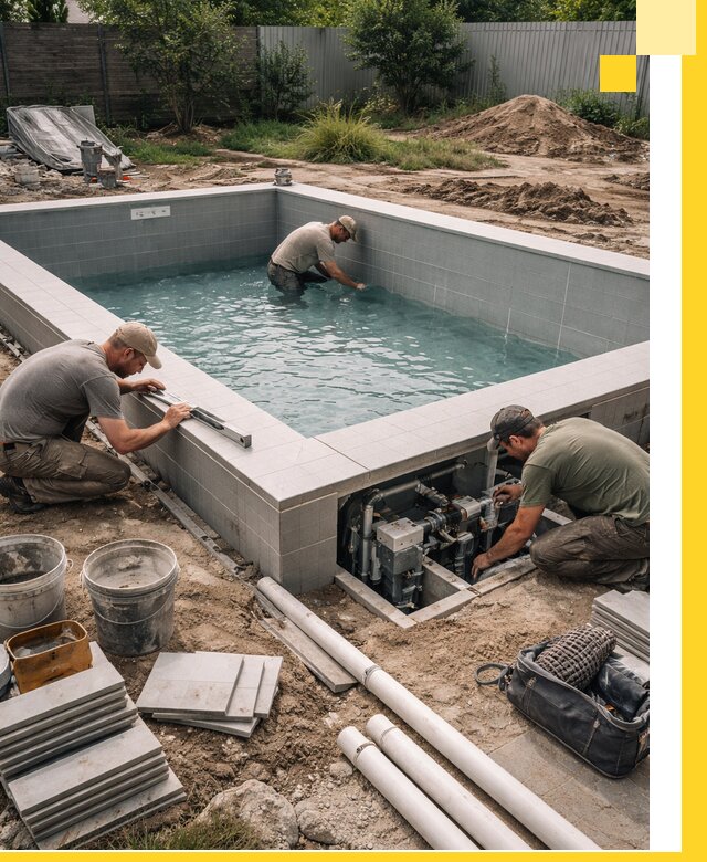 Строительство и монтаж бассейнов для дачи под ключ в Балашове