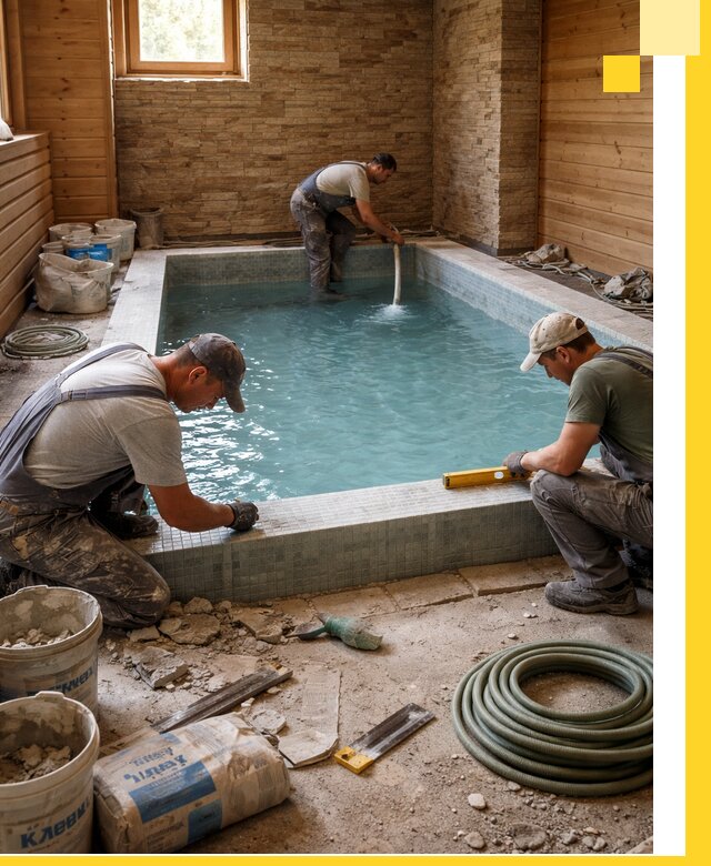 Проектирование и строительство бассейнов для бани в Балашове