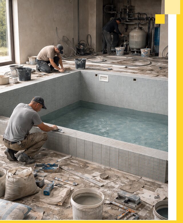 Строительство и монтаж бассейнов в помещении в Балашове