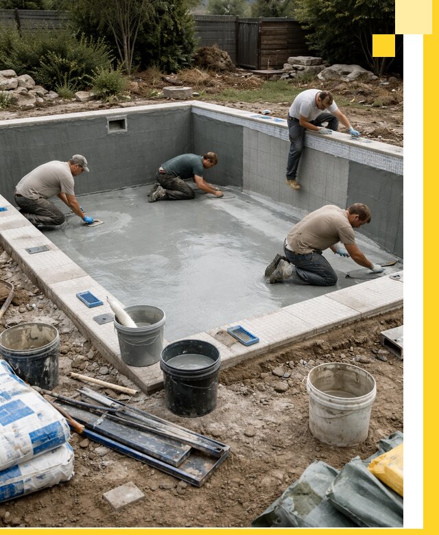 Изготовление и монтаж чаши бассейна под ключ в Балашове