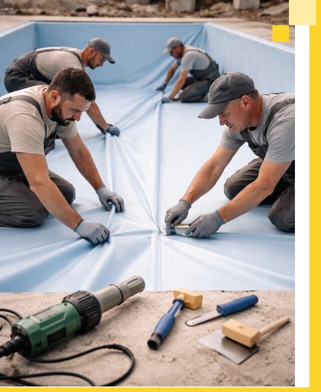 ПВХ пленка для бассейнов с монтажом и гарантией в Балашове