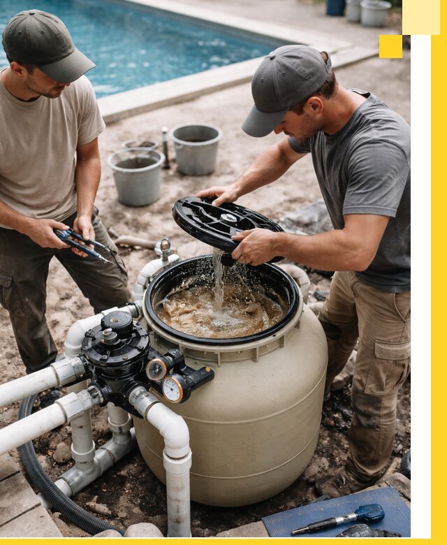 Установка и обслуживание песочных фильтров для бассейнов в Балашове