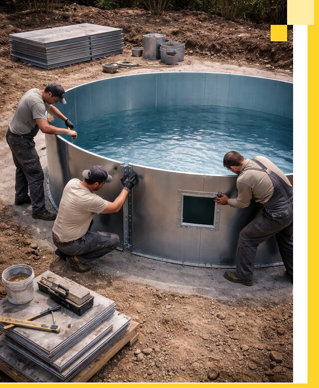 Круглые бассейны под ключ в Балашове проектирование и монтаж