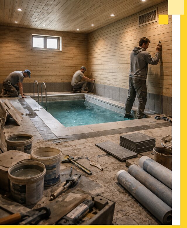 Строительство бани с бассейном и сауной под ключ в Балашове