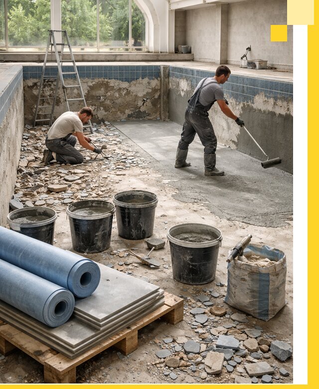 Реконструкция бассейнов в Балашове: ремонт, гидроизоляция