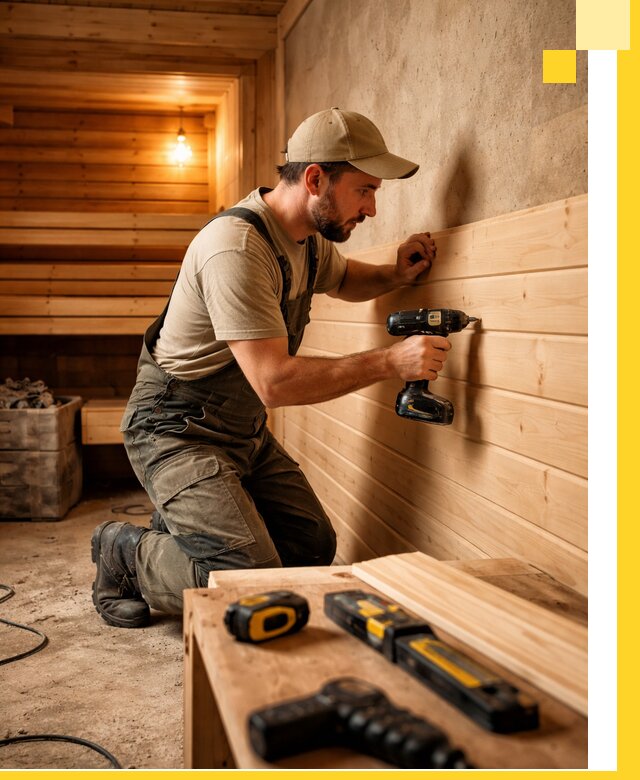 Профессиональная внутренняя отделка бани в Балашове под ключ