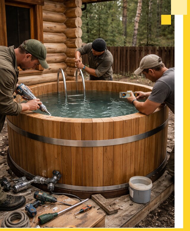 Строительство бань с купелью под ключ и отделкой в Балашове