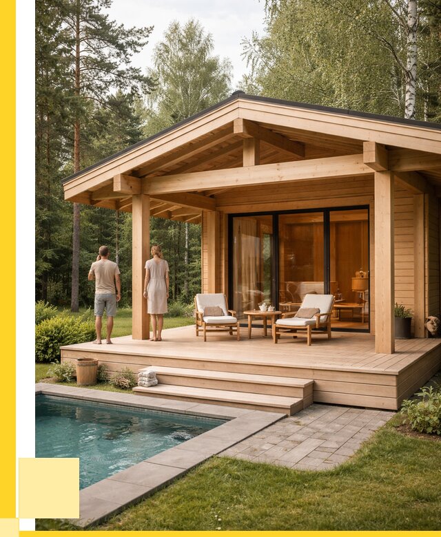 Бани с террасой под ключ в Балашове от 610140 р. | ЭриданБла