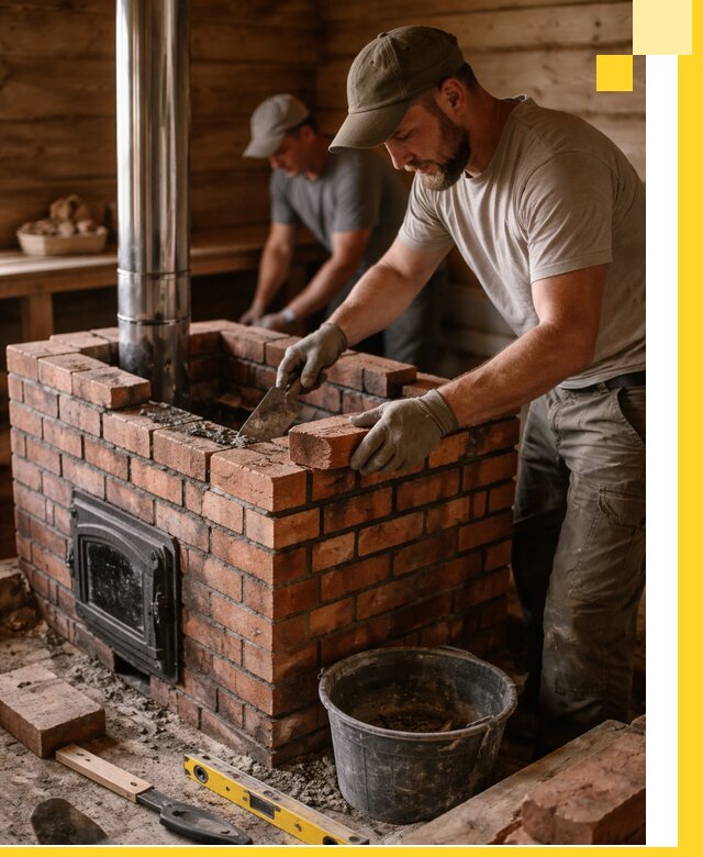 Кирпичные печи для бани под ключ в Балашове, проект и монтаж