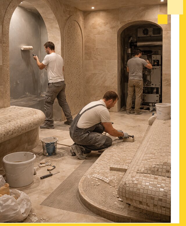 Строительство бани с хамамом и бассейном под ключ в Балашове