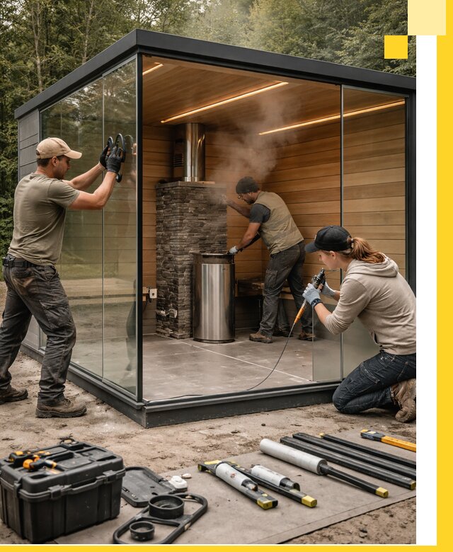 Проектирование и строительство стеклянных бань в Балашове