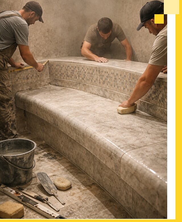 Изготовление и установка сидений для хамама в Балашове